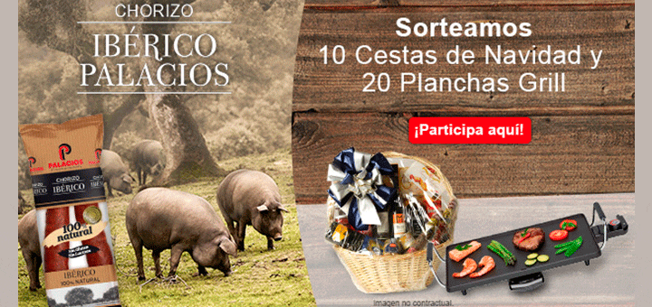 Palacios sortea 10 cestas de navidad y 20 planchas grill